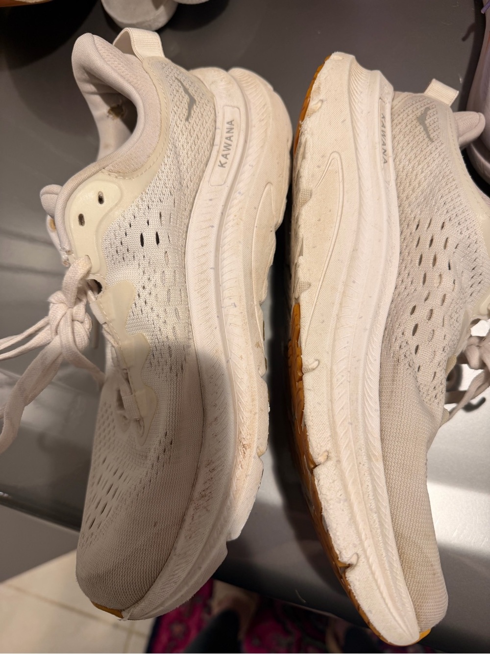 Hoka One One Women's Cream / Off-White Athletic Shoes - Picture 4 of 8